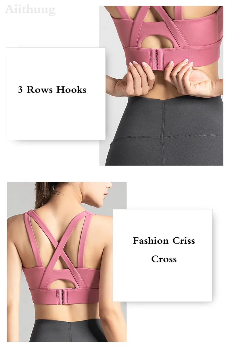 Sports Bra for Women Criss-Cross Back Padded Sports Yoga Bra with Removable Cups Gym Bra Top The Clothing Company Sydney