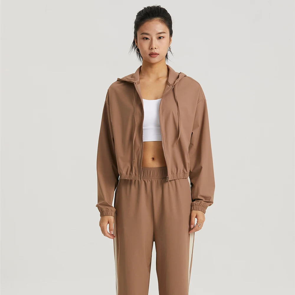 Women's Sport Jacket Long Sleeve Shirt Workout Coat Hooded Gym Training Windbreaker Outdoor Sun Protection Clothing Yoga Sportswear The Clothing Company Sydney