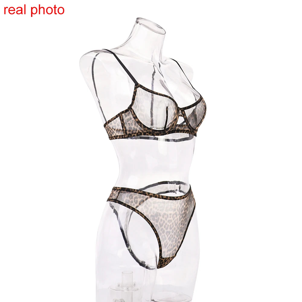 Seamless Bra Set See Through Lingerie Outfit Fine Lace Underwear Intimate 2 Piece Set - The Clothing Company Sydney