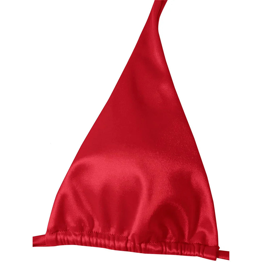Halter Satin Brazilian Bikini Women Swimwear Female Swimsuit Two-piece Bikini set Bather Bathing Suit The Clothing Company Sydney