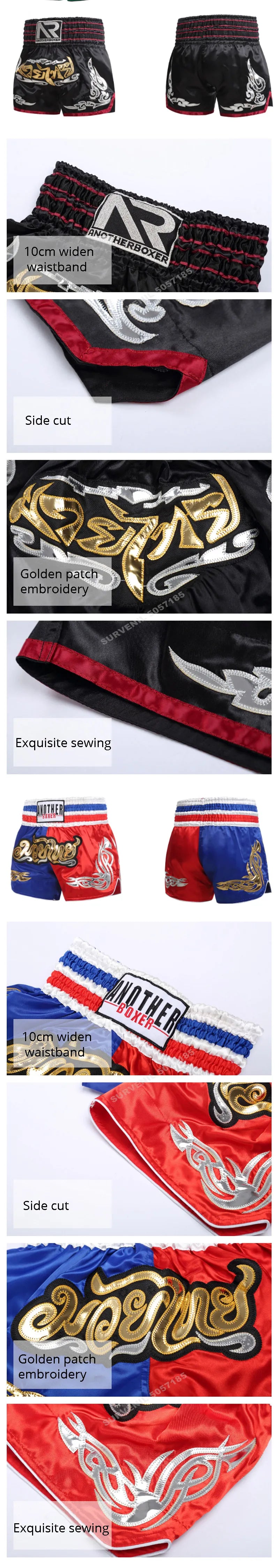 Muay Thai Shorts Top Quality Fight Kickboxing MMA Pants Men Womens Kids Embroidery Sanda Martial Arts Boxing Training Equipment The Clothing Company Sydney