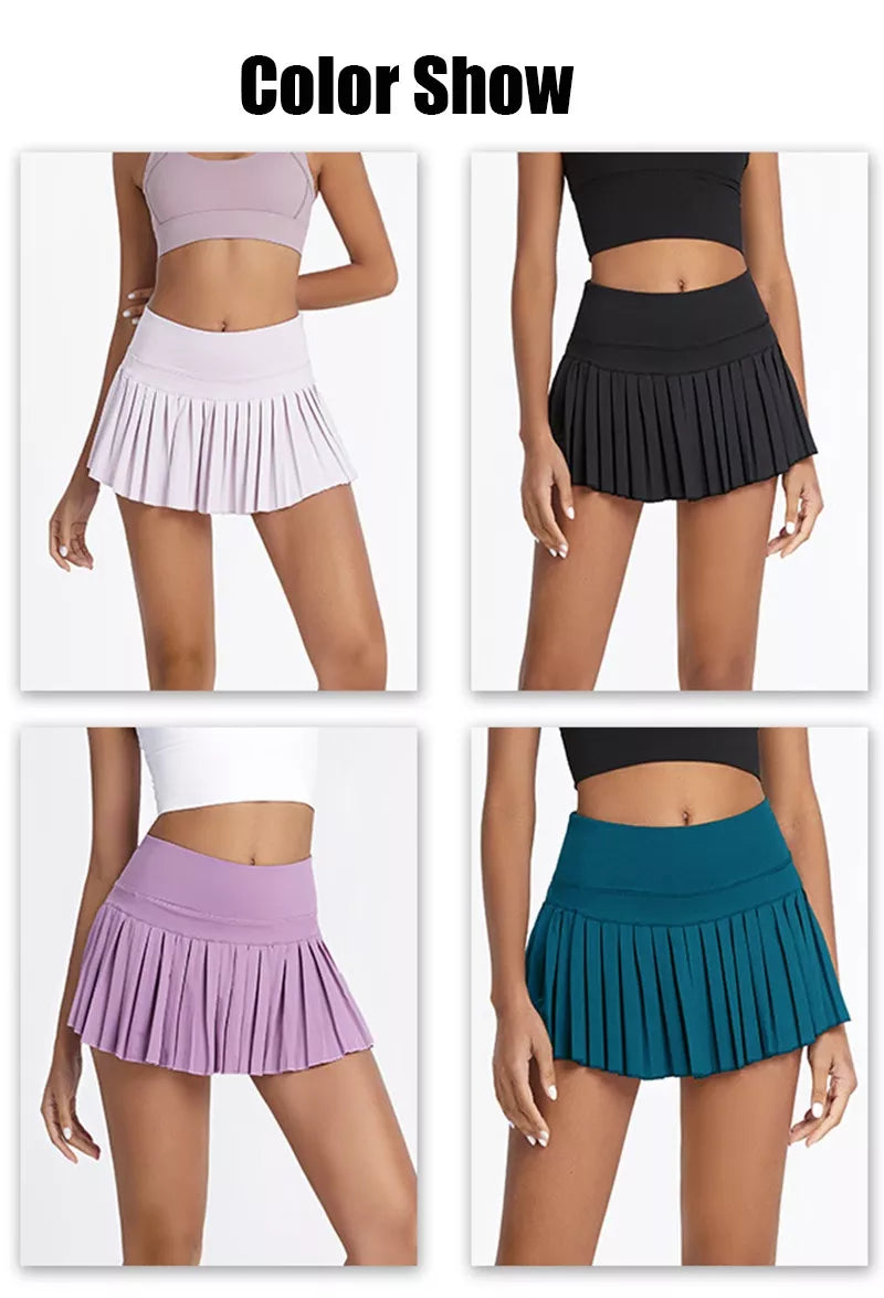 Cloud Hide Safe Tennis Skirts Gym Golf Running Pleated Pantskirt Women Sports Fitness Shorts Pocket High Waist Skort Skirt The Clothing Company Sydney