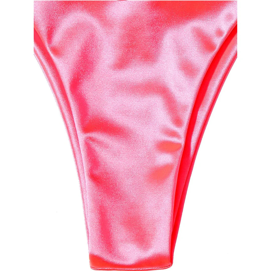 Halter Satin Brazilian Bikini Women Swimwear Female Swimsuit Two-piece Bikini set Bather Bathing Suit The Clothing Company Sydney