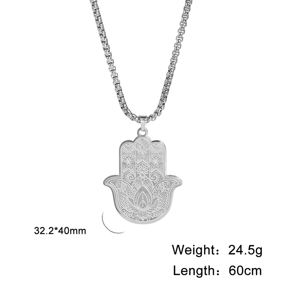 Yoga Lotus Om Aum Symbol Pendant Necklace Hindu Buddhist Stainless Steel Chain Meditation Spiritual Religious Jewellery The Clothing Company Sydney