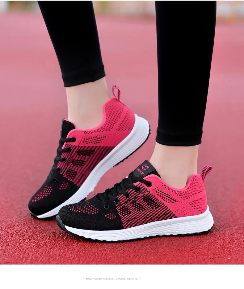 Women's Vulcanized Shoes Platform Casual Sneakers Shoes Flats Mesh Breathable Running Summer Sports Tennis Shoes - The Clothing Company Sydney