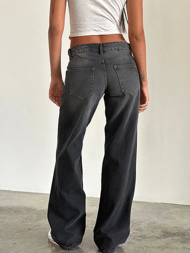 Y2K High Waist Baggy Jeans Women's Fashion Loose Denim Wide Leg Pants Casual Female Clothing The Clothing Company Sydney