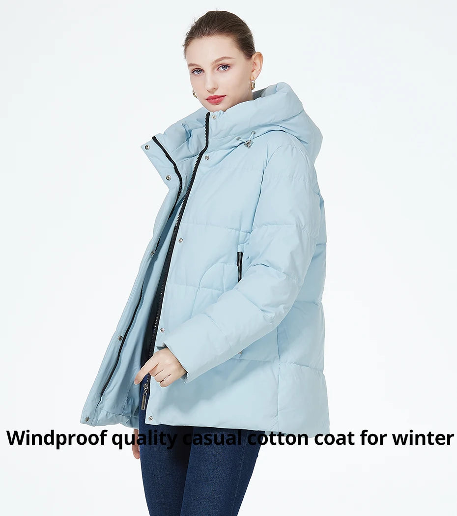 Women's Winter Jacket Warm Thicken Short Outwear Windproof Coat Long Sleeve Zipper Parka with Hood The Clothing Company Sydney