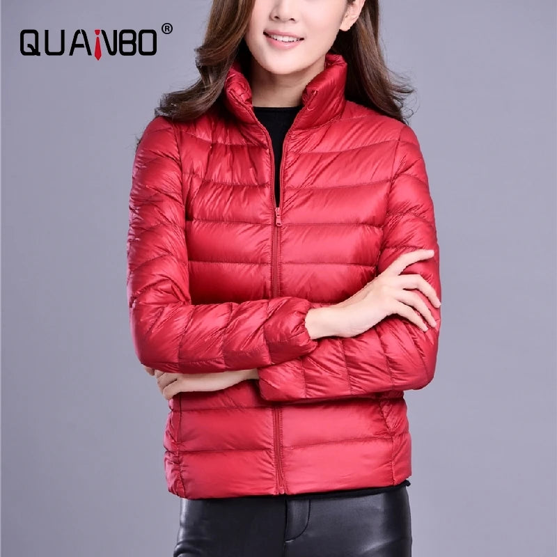 Women's Spring Jacket Fashion Short Ultra Lightweight Packable Puffer Coats Down Warm Slim Fit Parkas - The Clothing Company Sydney
