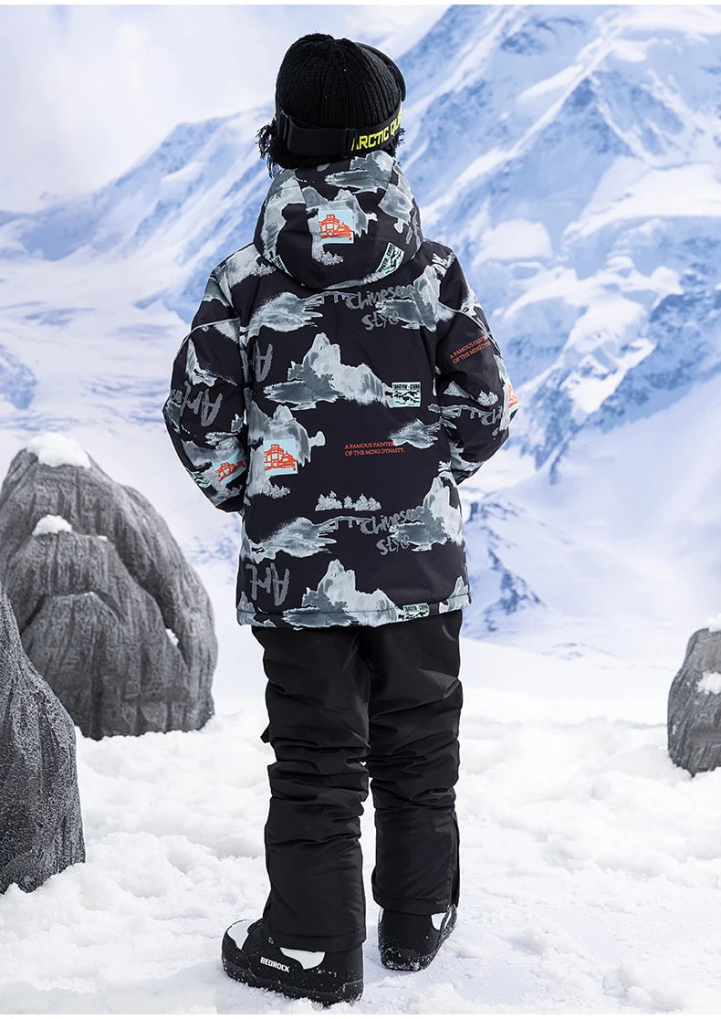 Children's Snow Suit Outfit Wear Outdoor Waterproof Windproof Warm Costume Winter Snowboarding Ski Jacket and Strap Pant Boys and Girls The Clothing Company Sydney