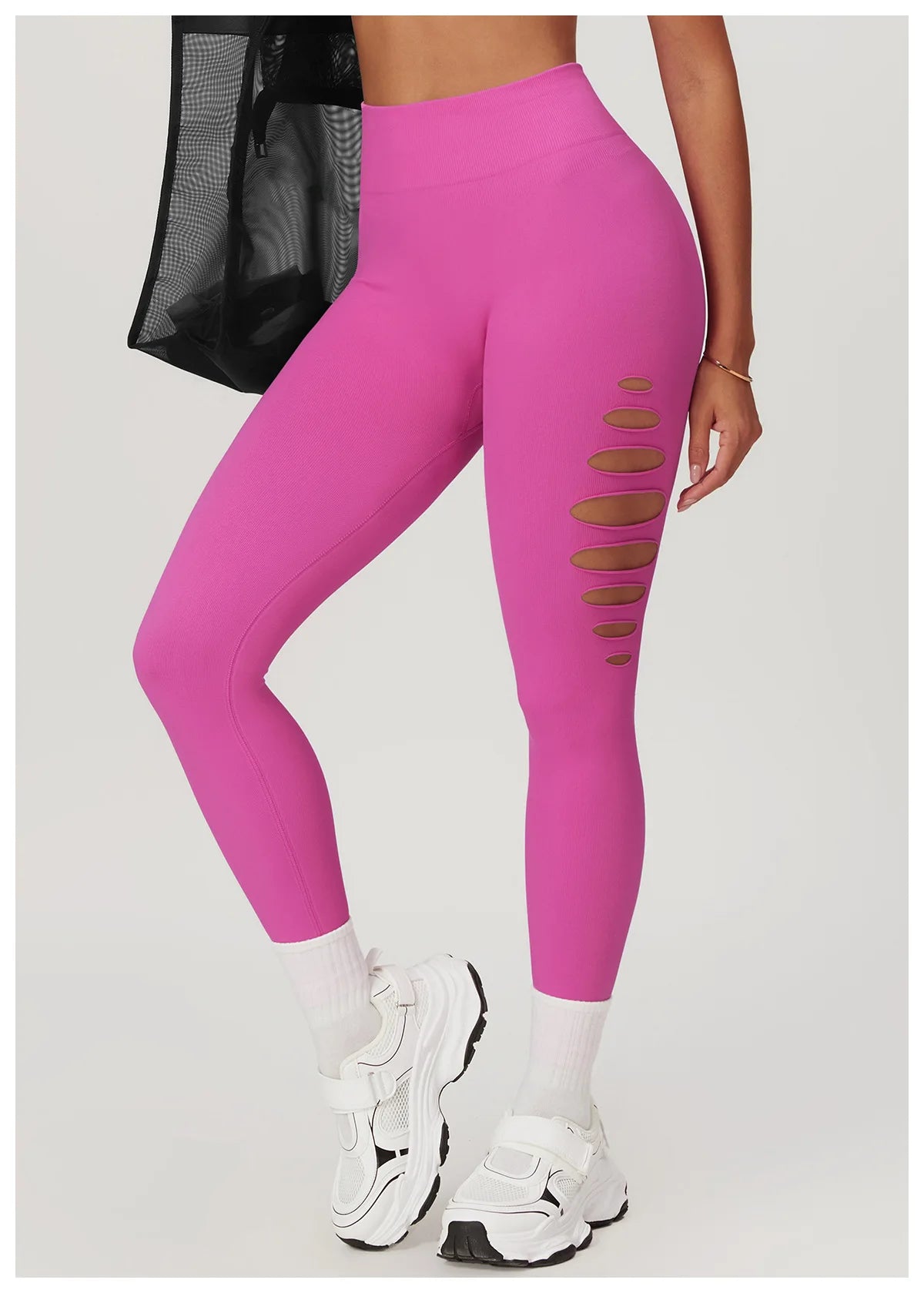 Seamless High-Waist Yoga Leggings – Hollow-Out Push-Up Workout Tights for Women - The Clothing Company Sydney