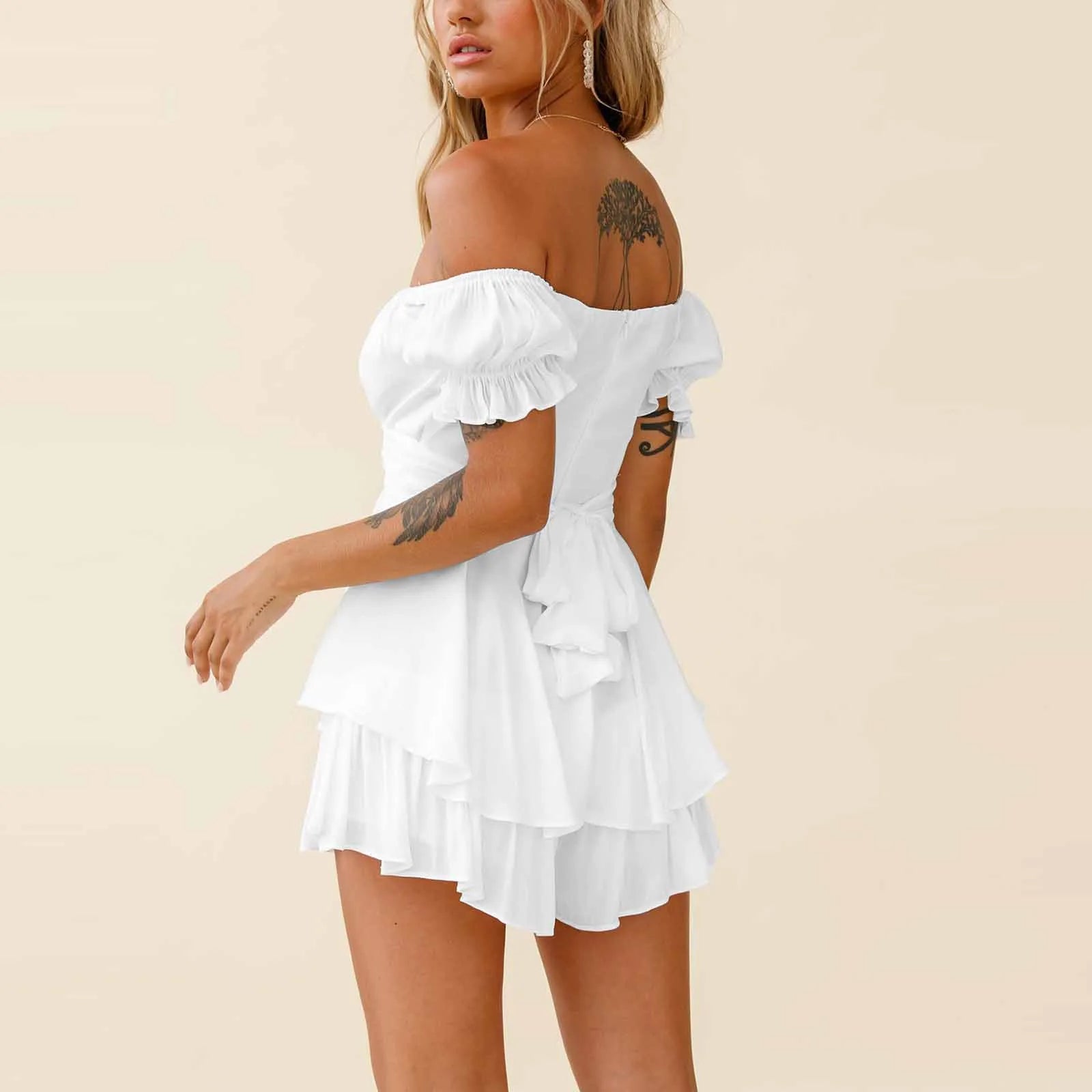 Women's Jumpsuit Fashion Casual Off shoulder Ruffles  Leisure Jumpsuit - The Clothing Company Sydney