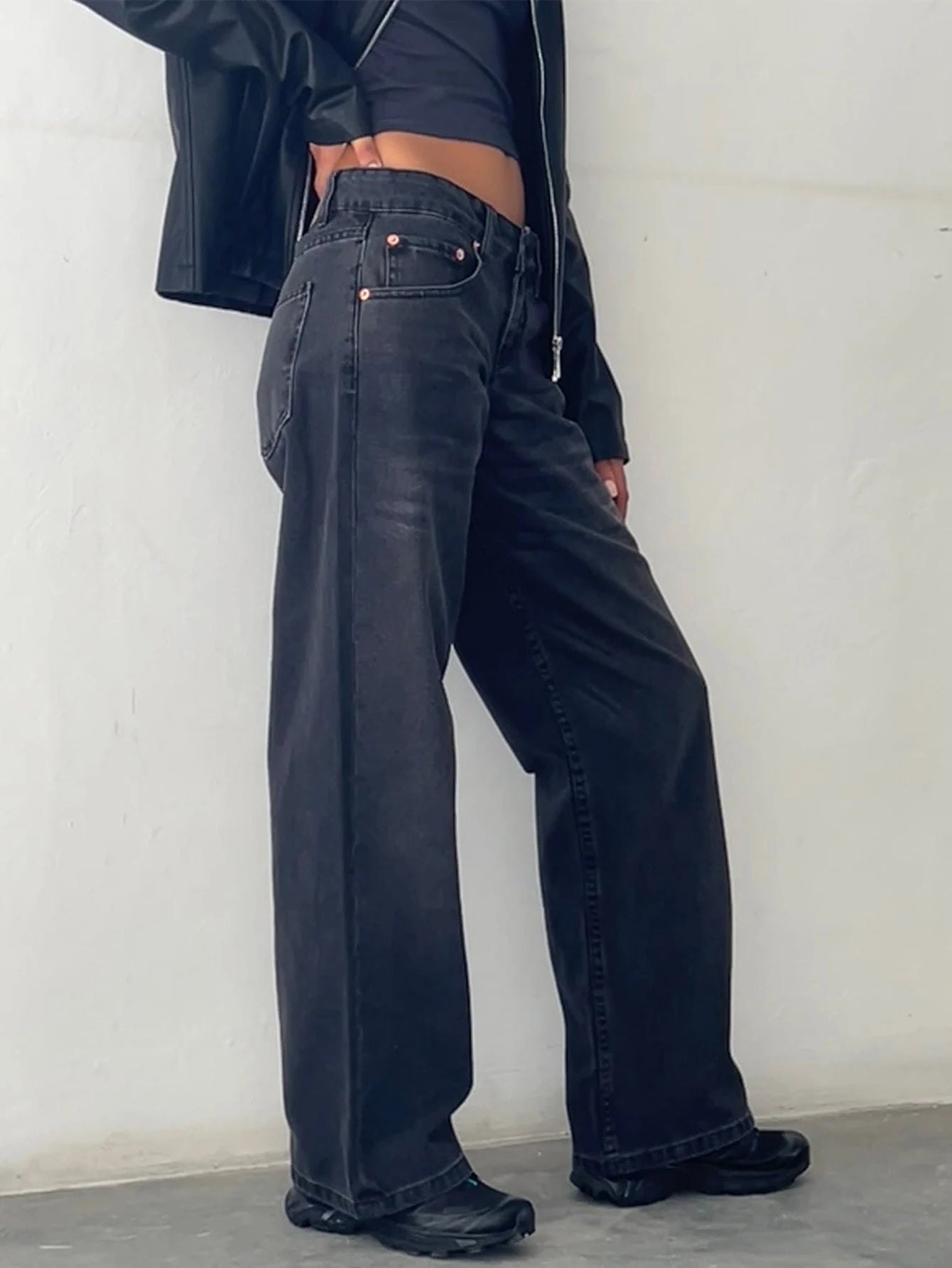 Y2K High Waist Baggy Jeans Women's Fashion Loose Denim Wide Leg Pants Casual Female Clothing The Clothing Company Sydney