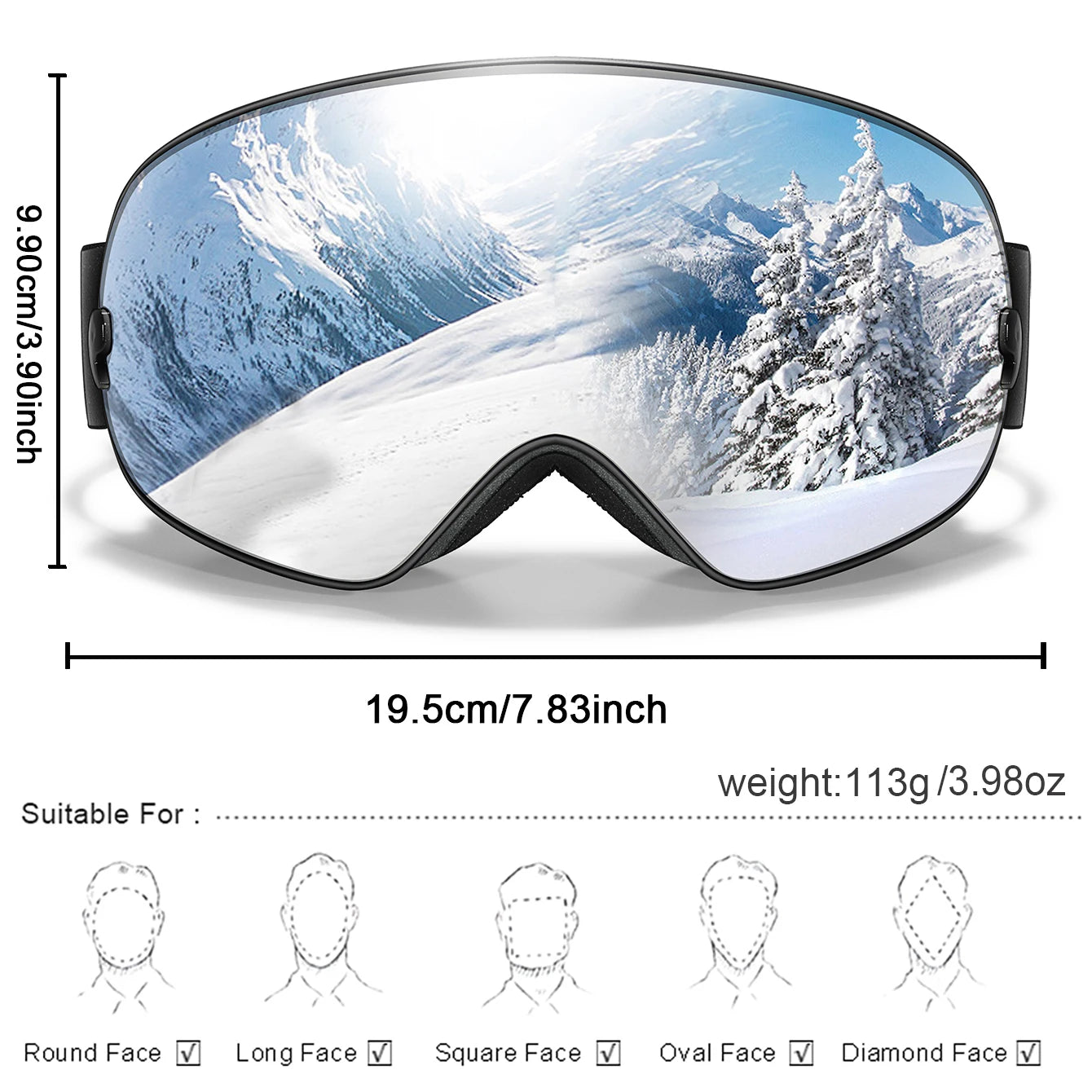Sports Ski Anti-fog Snow Goggles The Clothing Company Sydney