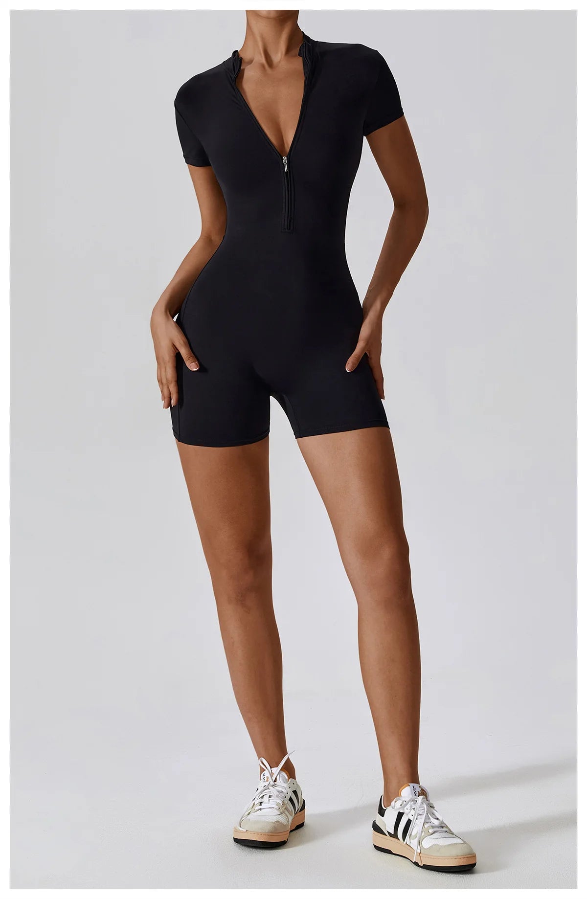 One Piece Jumpsuit Summer Short Sleeve Zipper Sports Wear Gym Fitness Bodysuits Women Dance Running Workout Clothes Yoga Suit The Clothing Company Sydney
