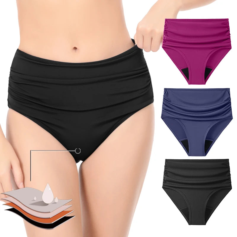 4-Layer Leak Proof Period Swimwear Bikini Bottoms Absorbent Beachwear Panties Plus Size Menstrual Swimsuit - The Clothing Company Sydney