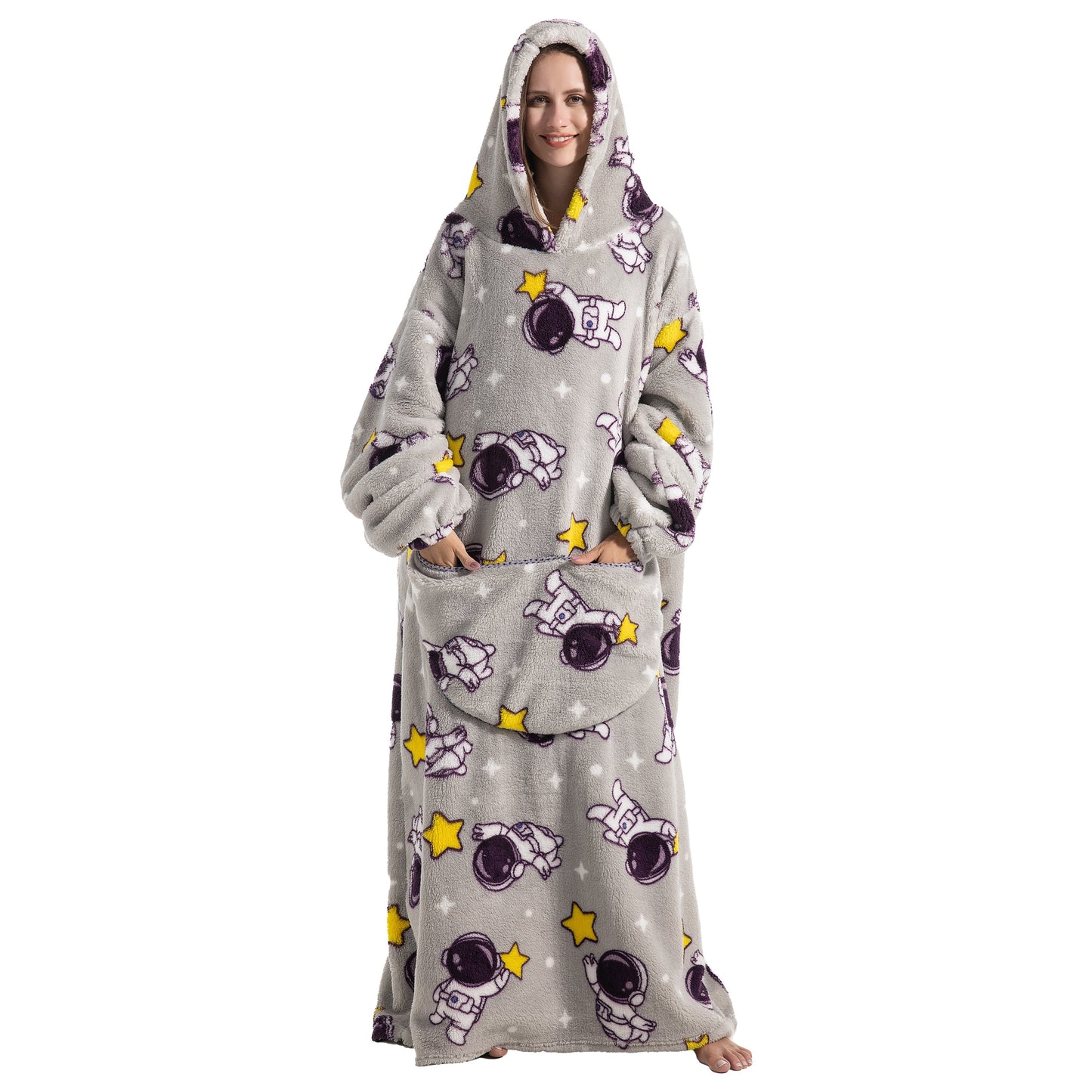Super Long Hoodie Blanket Flannel Blanket with Sleeves Winter Hooded Sweatshirt Pullover Giant Oversized Blanket The Clothing Company Sydney