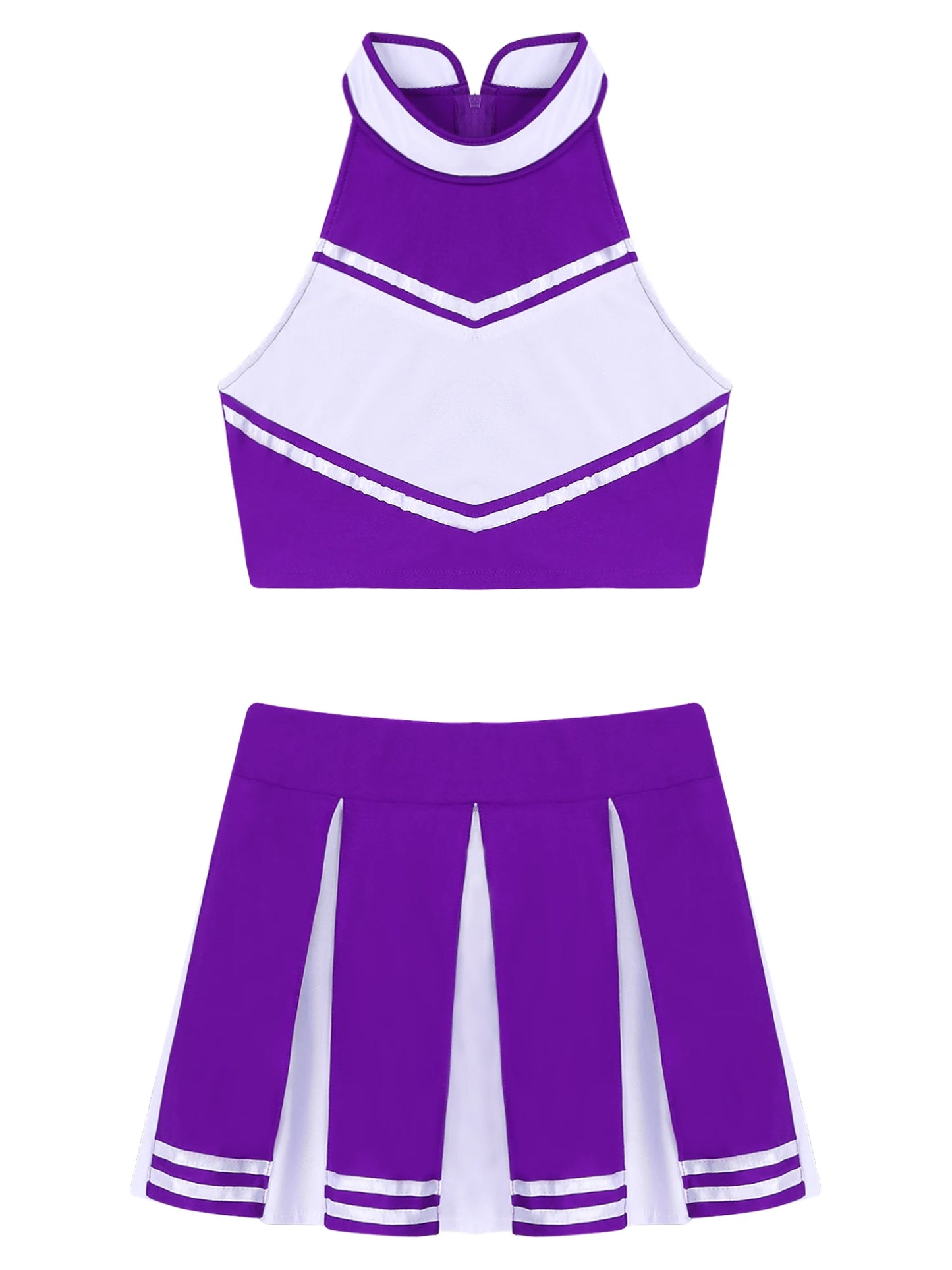 2 Piece Cheerleader Costume Women Adult Cheerleading Uniform Dancing Outfit Sleeveless Crop Top with Mini Pleated Skirt The Clothing Company Sydney