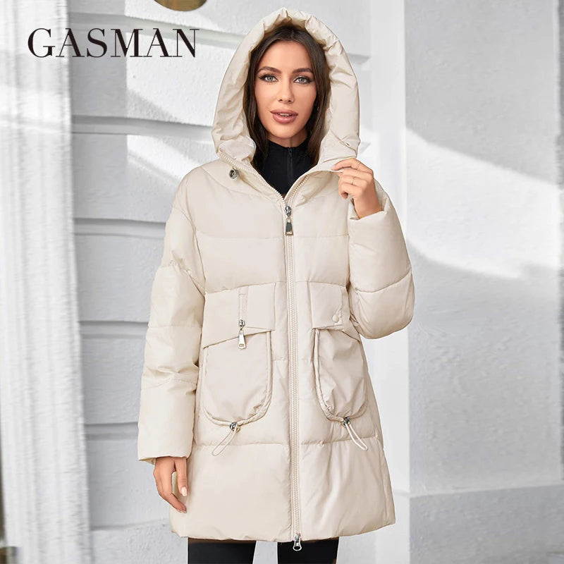 Hooded Parkas Women's Plus Size Casual Hooded Pocket Women Down Jacket Coat Outwear - The Clothing Company Sydney
