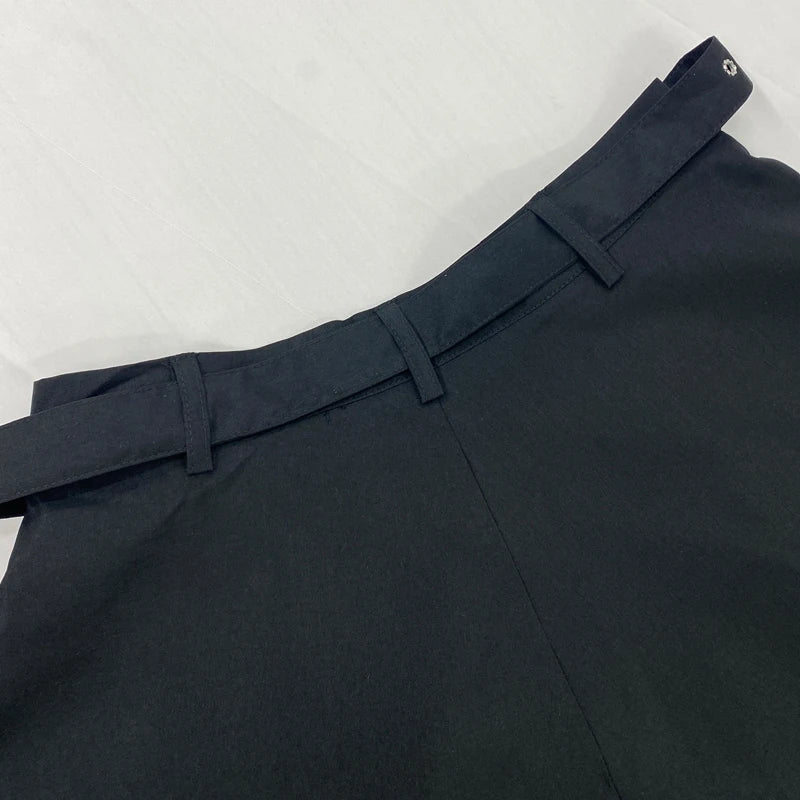 2 Piece Women's Solid Round Neck Sleeveless High Waist Vest Slim Top Loose With Pockets Zipper Long Skirt Matching Outfit Sets - The Clothing Company Sydney