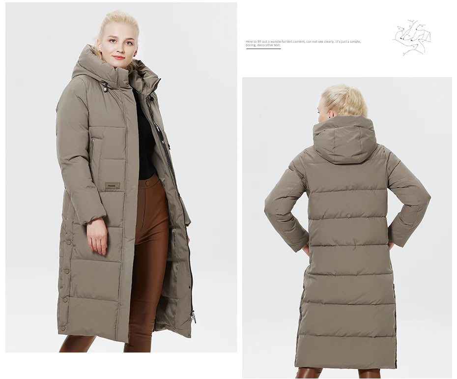 Women's Outwear Parka Super Long Warm And Windproof Zipper Cotton Coat Winter Jackets - The Clothing Company Sydney