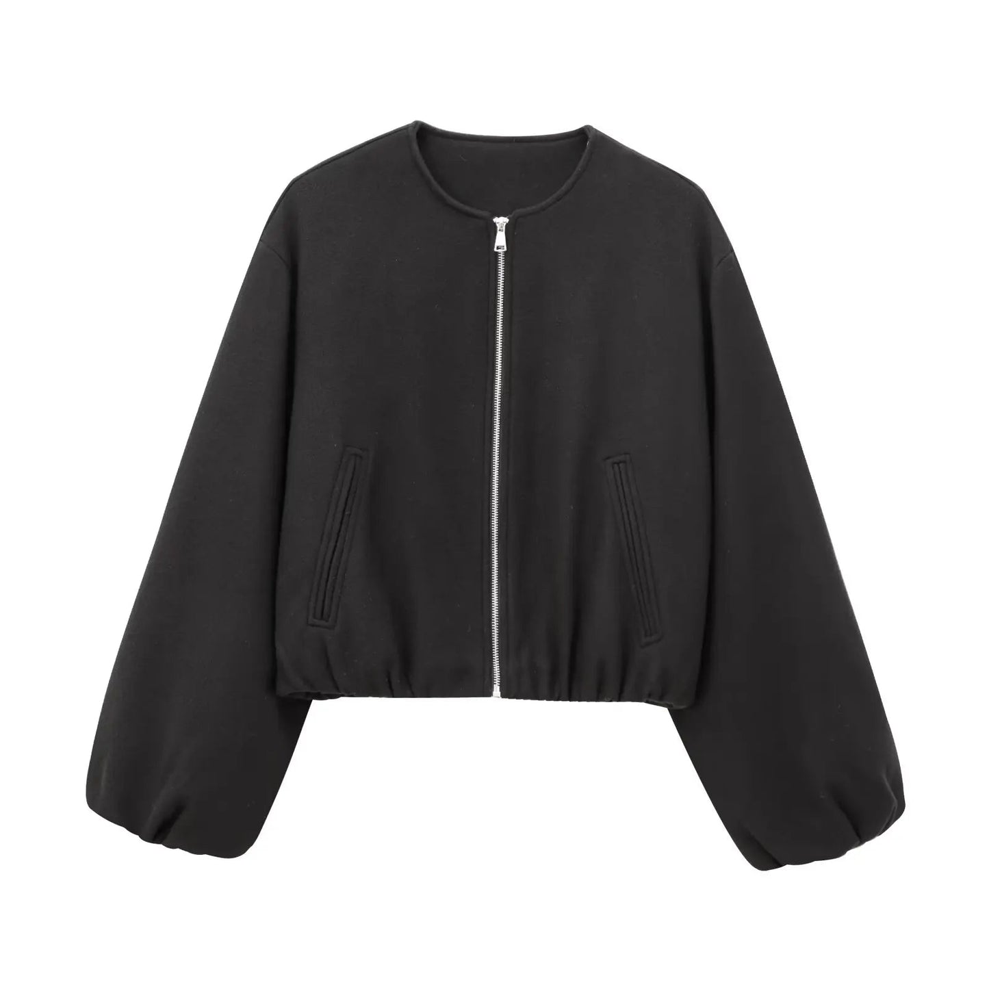 Women's Red Zipper Bomber Jackets Soft Cropped Jackets Long Sleeve Sports Jacket Outerwear The Clothing Company Sydney