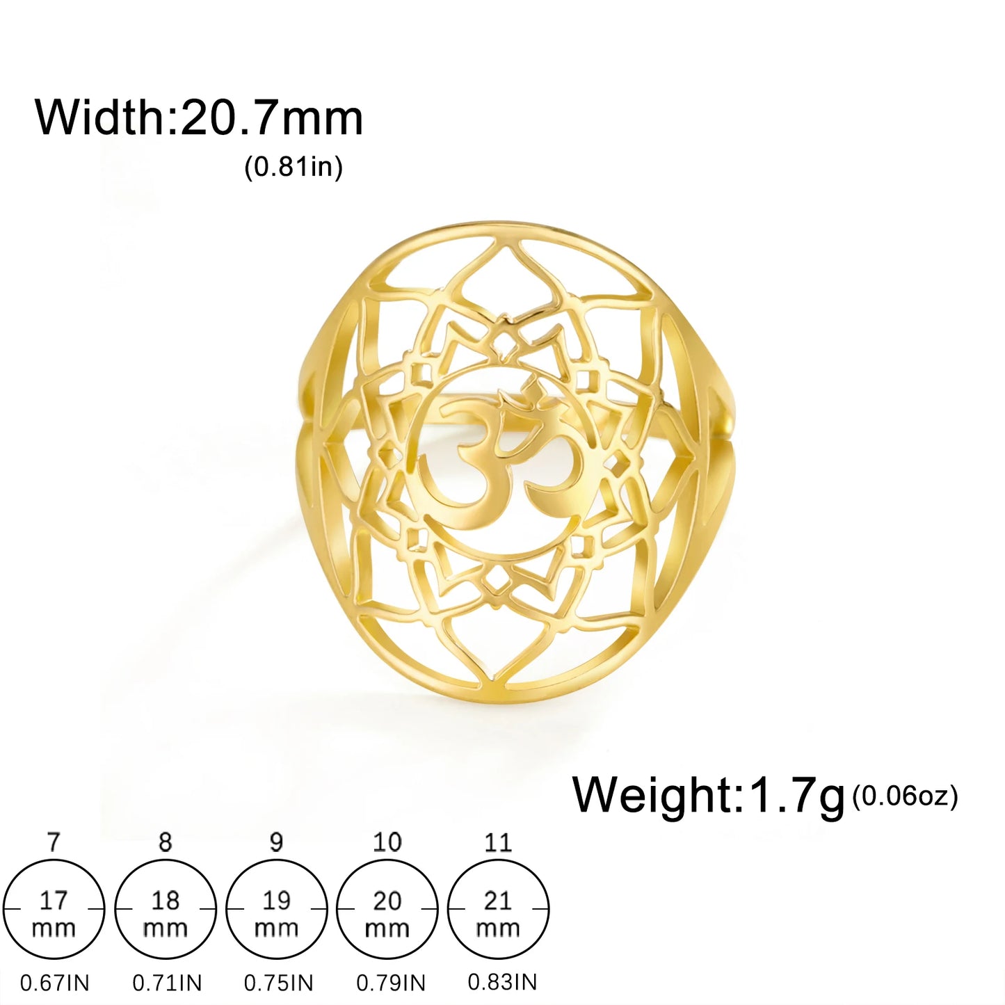 Unisex Om Aum Symbol Jewellery Ring - The Clothing Company Sydney