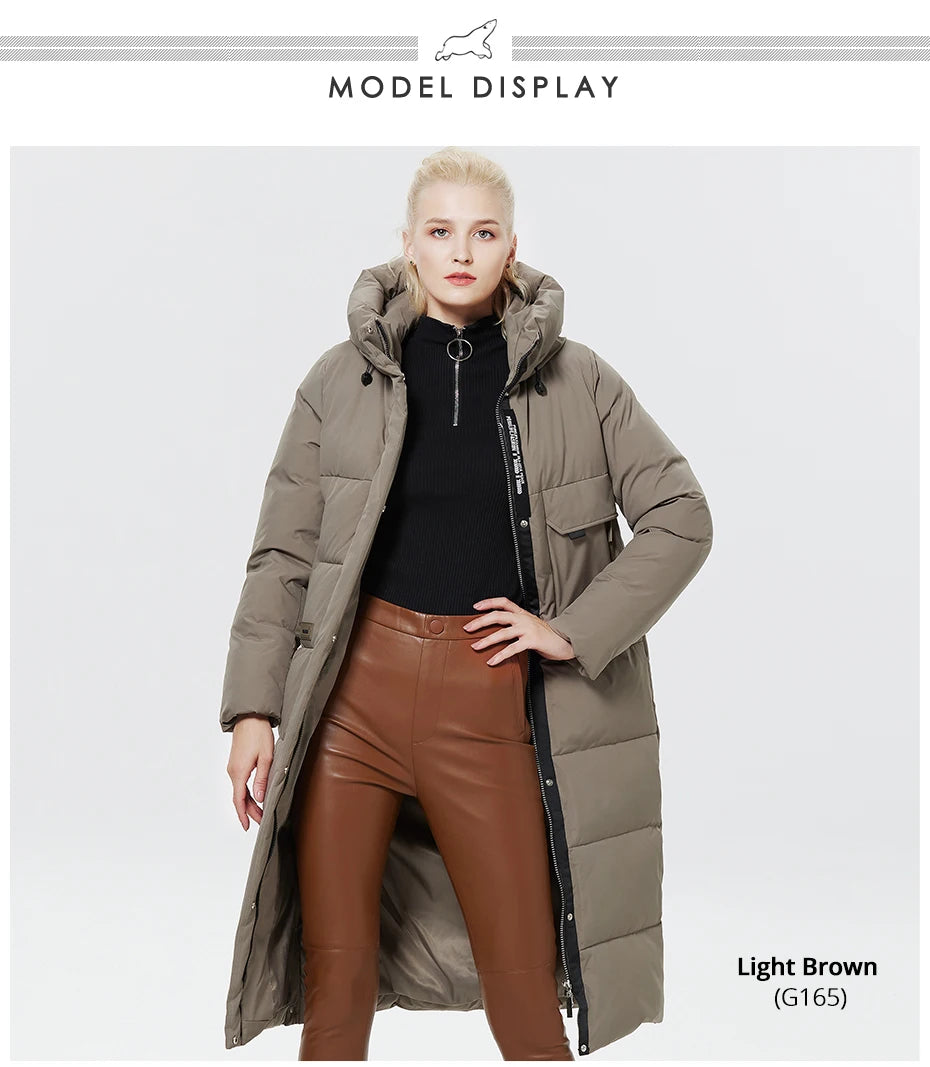 Women's Outwear Parka Super Long Warm And Windproof Zipper Cotton Coat Winter Jackets - The Clothing Company Sydney