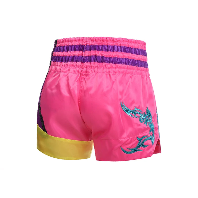 Muay Thai Shorts Embroidery Boxing Shorts Women's Men's Kids Kickboxing Fight Shorts Free Combat Grappling Martial Arts Clothing - The Clothing Company Sydney
