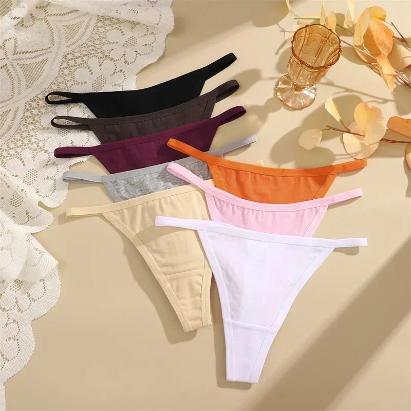 5 Pack Women's Cotton Panties Underwear Low Waist G-String Thongs Breathable Lingerie Set The Clothing Company Sydney