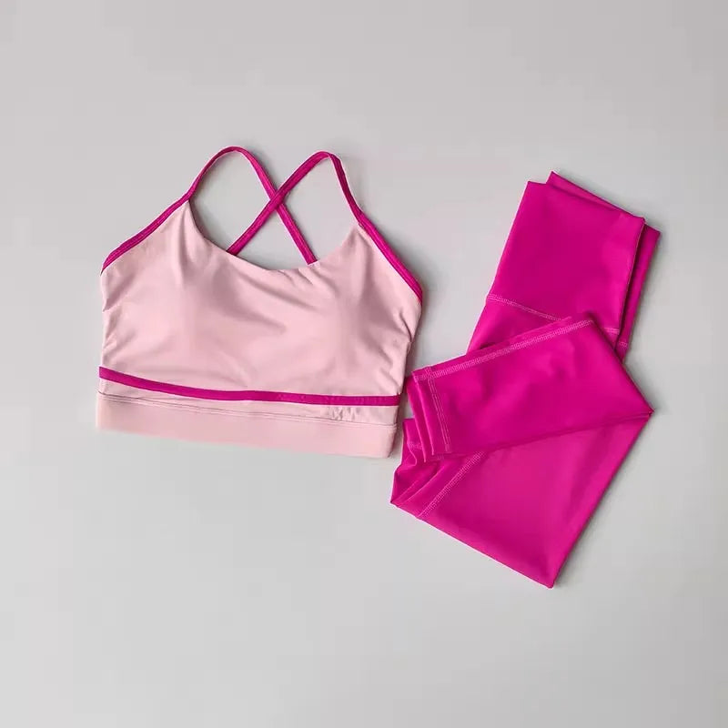 Women's Workout Set 2 Piece High Waist Yoga Leggings Sports Bra Set Gym Suit Activewear Sports Fitness Set Sports Suit The Clothing Company Sydney