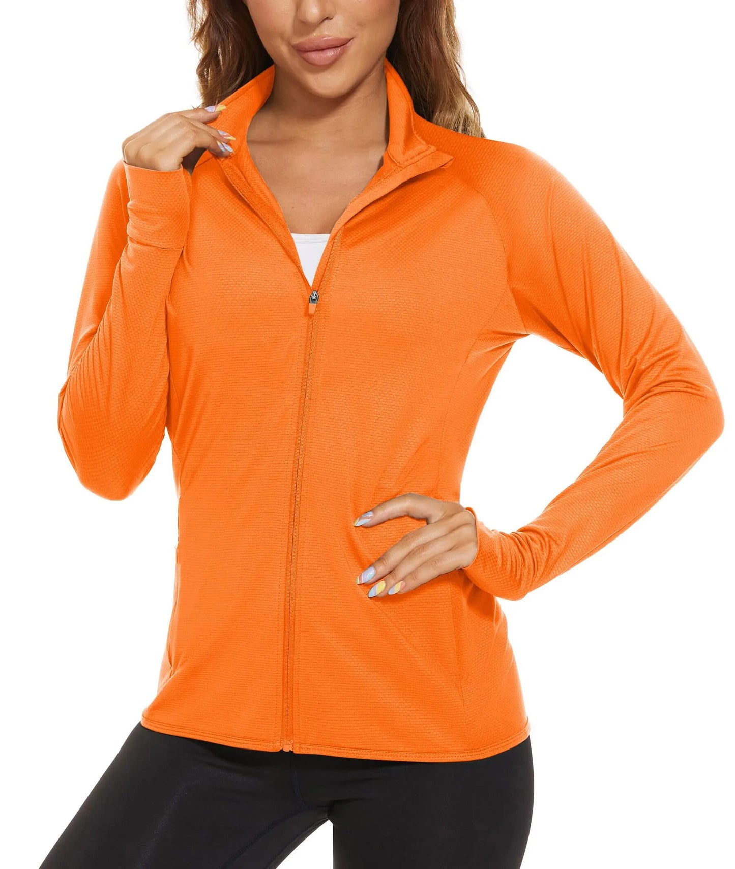 UPF 50+ Sun Protection Summer Shirts Women's Long Sleeve Shirts Full Zip Casual Jackets Zipper Pockets Golf Athlete Tops The Clothing Company Sydney