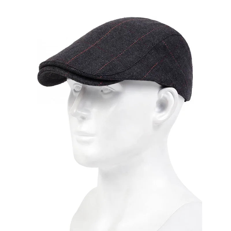 Fashion Plaid Stripe Newsboy Cap for Men Women Flat Ivy Vintage Hat Irish Outdoor Beret Hat - The Clothing Company Sydney