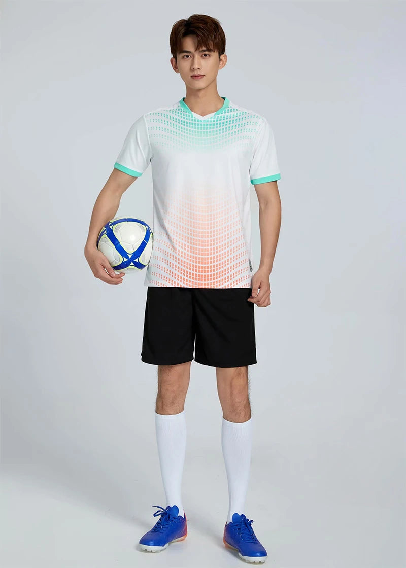 Men's Women's Kids Football Jersey Shorts Set Custom Soccer Uniform Outfit Kids School Team Training Kit The Clothing Company Sydney