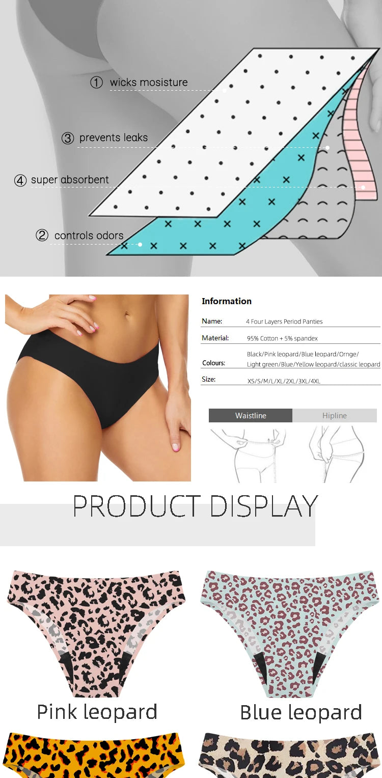 Seamless Swimwear Menstrual Panties 4-Layer Leakproof Bikini Fast Absorption Summer Beachwear Swimsuits - The Clothing Company Sydney