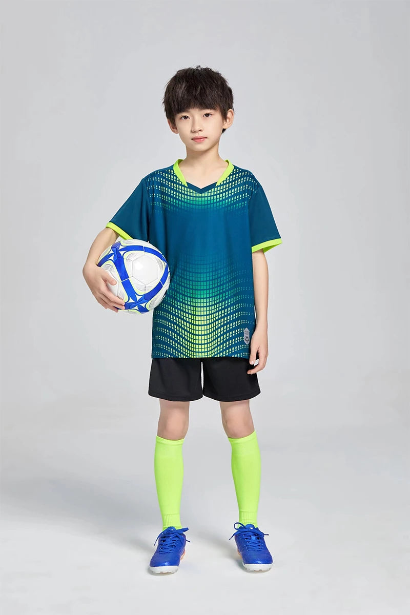 Men's Women's Kids Football Jersey Shorts Set Custom Soccer Uniform Outfit Kids School Team Training Kit The Clothing Company Sydney