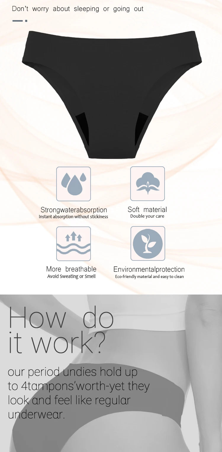 Seamless Swimwear Menstrual Panties 4-Layer Leakproof Bikini Fast Absorption Summer Beachwear Swimsuits - The Clothing Company Sydney