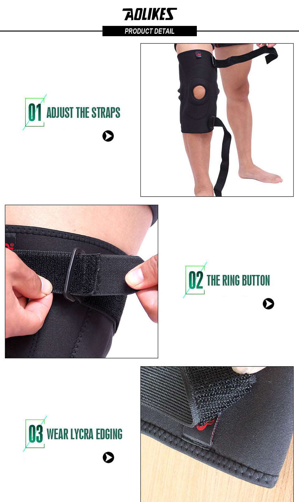 1PC Professional Sports Safety Knee Support Brace Patella Pads Hole Sports with Metal Plate The Clothing Company Sydney