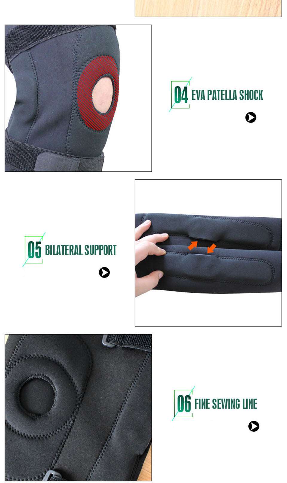 1PC Professional Sports Safety Knee Support Brace Patella Pads Hole Sports with Metal Plate The Clothing Company Sydney