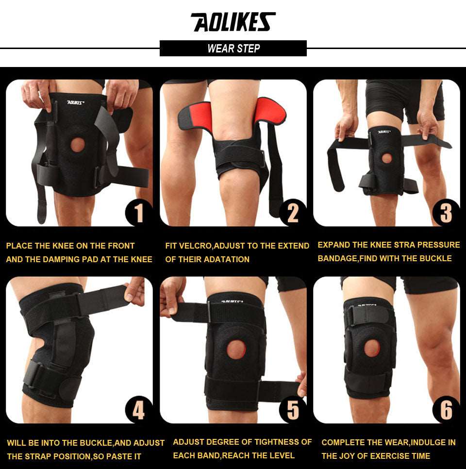 1PC Hiking Cycling Knee Support Protector With Removeble Aluminum Plate 4 Straps For Mountaineering Knee Joint Brace The Clothing Company Sydney