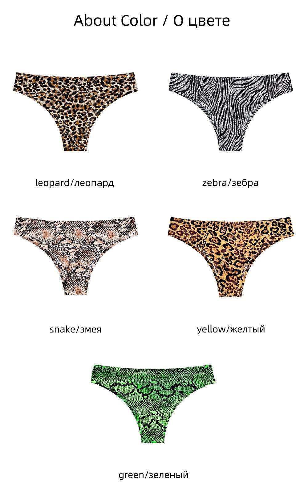 1 Piece Women's Panties Underwear Seamless Sports Leopard T-back G-string Thongs Ice Silk Briefs The Clothing Company Sydney