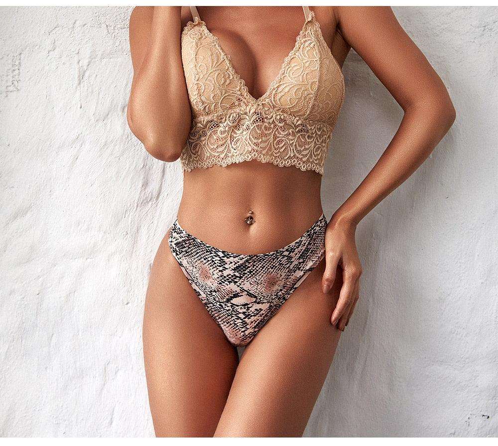 1 Piece Women's Panties Underwear Seamless Sports Leopard T-back G-string Thongs Ice Silk Briefs The Clothing Company Sydney