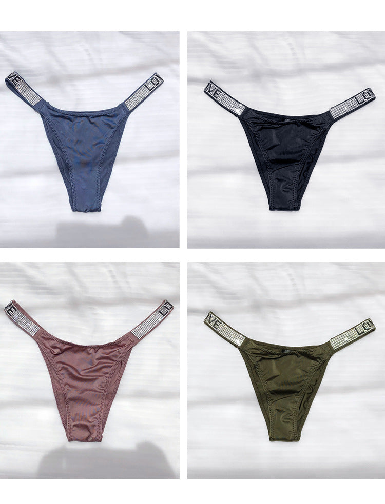Ice Silk Seamless Panties G String Sexy Rhinestone Leopard Underwear Low Waist Fitness Lingerie T Thongs The Clothing Company Sydney