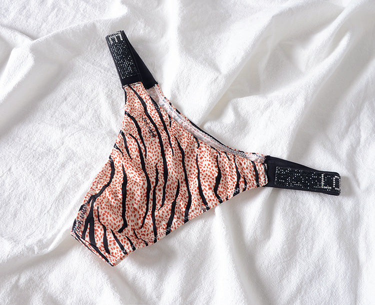 Ice Silk Seamless Panties G String Sexy Rhinestone Leopard Underwear Low Waist Fitness Lingerie T Thongs The Clothing Company Sydney