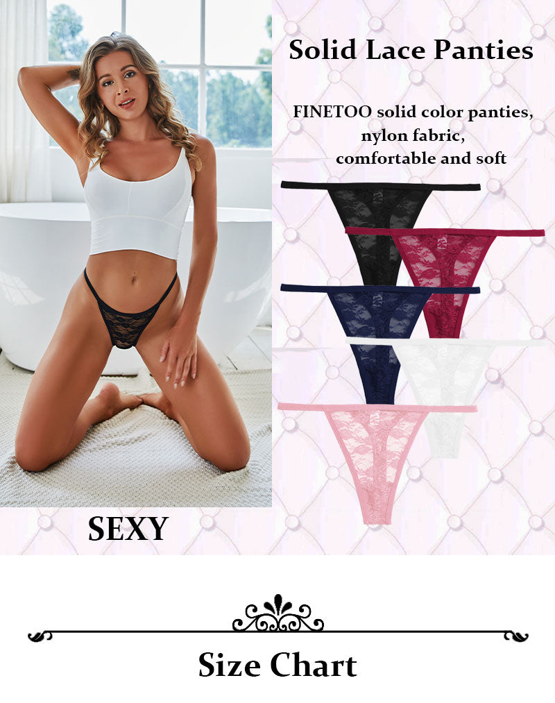 2 Pack Set Women's Lace Panties Low Waist G-String Underwear Solid Hollow Out Transparent Thong Soft Breathable Lingerie The Clothing Company Sydney