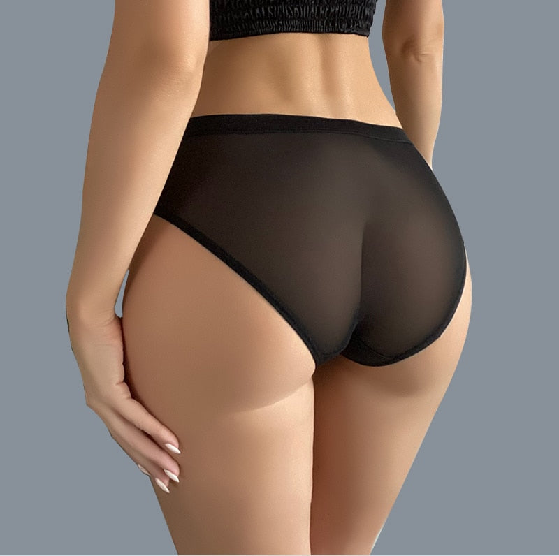 Mesh Women's Panties Hollow Out Briefs Transparent Low Waist Lingerie Breathable High Elasticity Underwear Underpants The Clothing Company Sydney