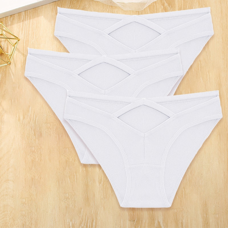 3 Pack Cotton Blend Panties Low-Rise Briefs Lingerie Front Cross Underpants Hollow Out Pantys Underwear The Clothing Company Sydney