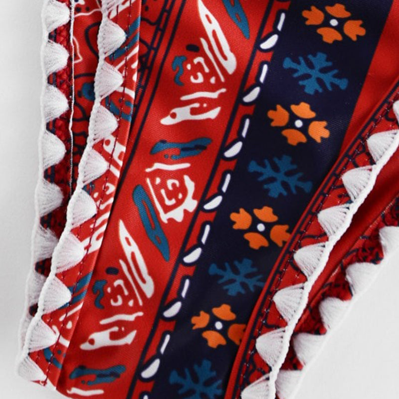 Printed Bandeau swimsuit Patchwork 2 pieces set High cut swimwear Sports bathing suit bikini set The Clothing Company Sydney