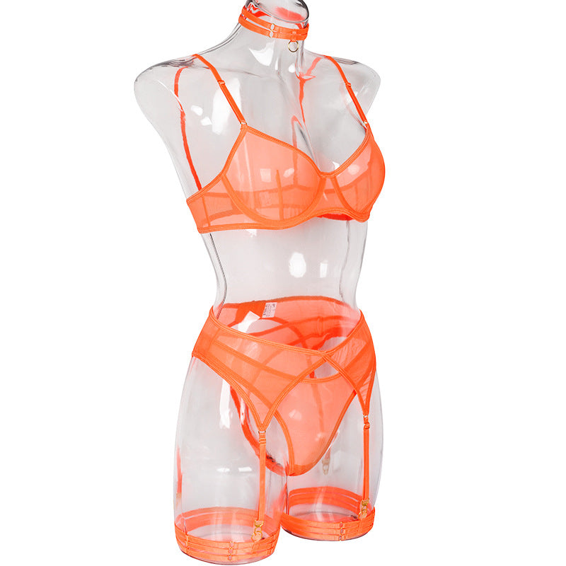 4 Piece Lingerie Underwear Bra Garters Brief Sets Transparent Lace Seamless Panties Set The Clothing Company Sydney