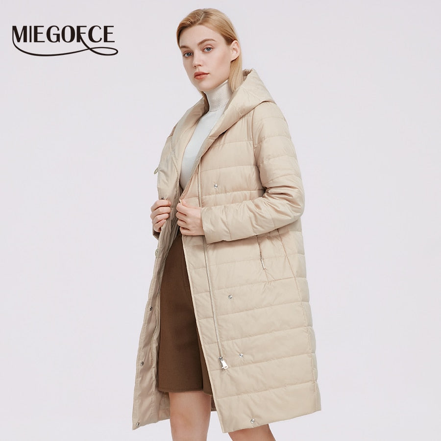 Women's Jacket Windproof Coat Mid Length Reversible Slider Quality Filling Parka The Clothing Company Sydney