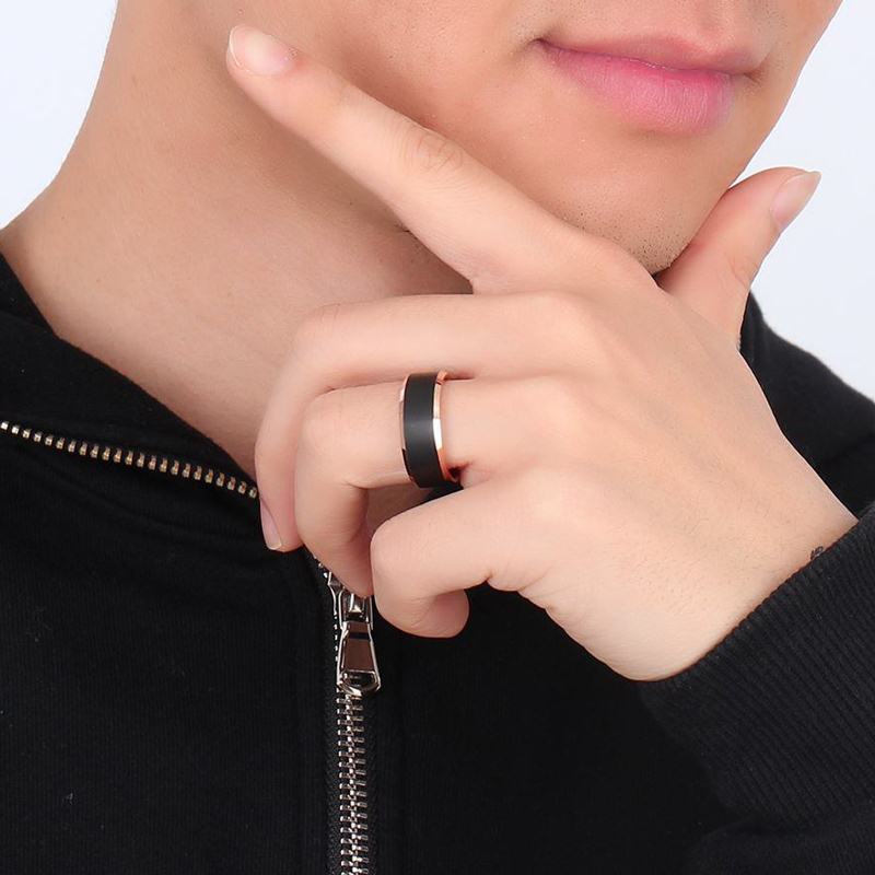 Men's Basic Tungsten Carbide Ring Classic 8mm Male Wedding Jewelry Rose-Gold Color The Clothing Company Sydney